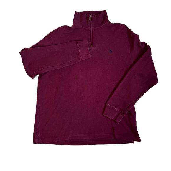Polo Ralph Lauren 1/4 Zip Pullover Sweater Size XL Red Maroon Long Sleeve - Picture 5 of 7